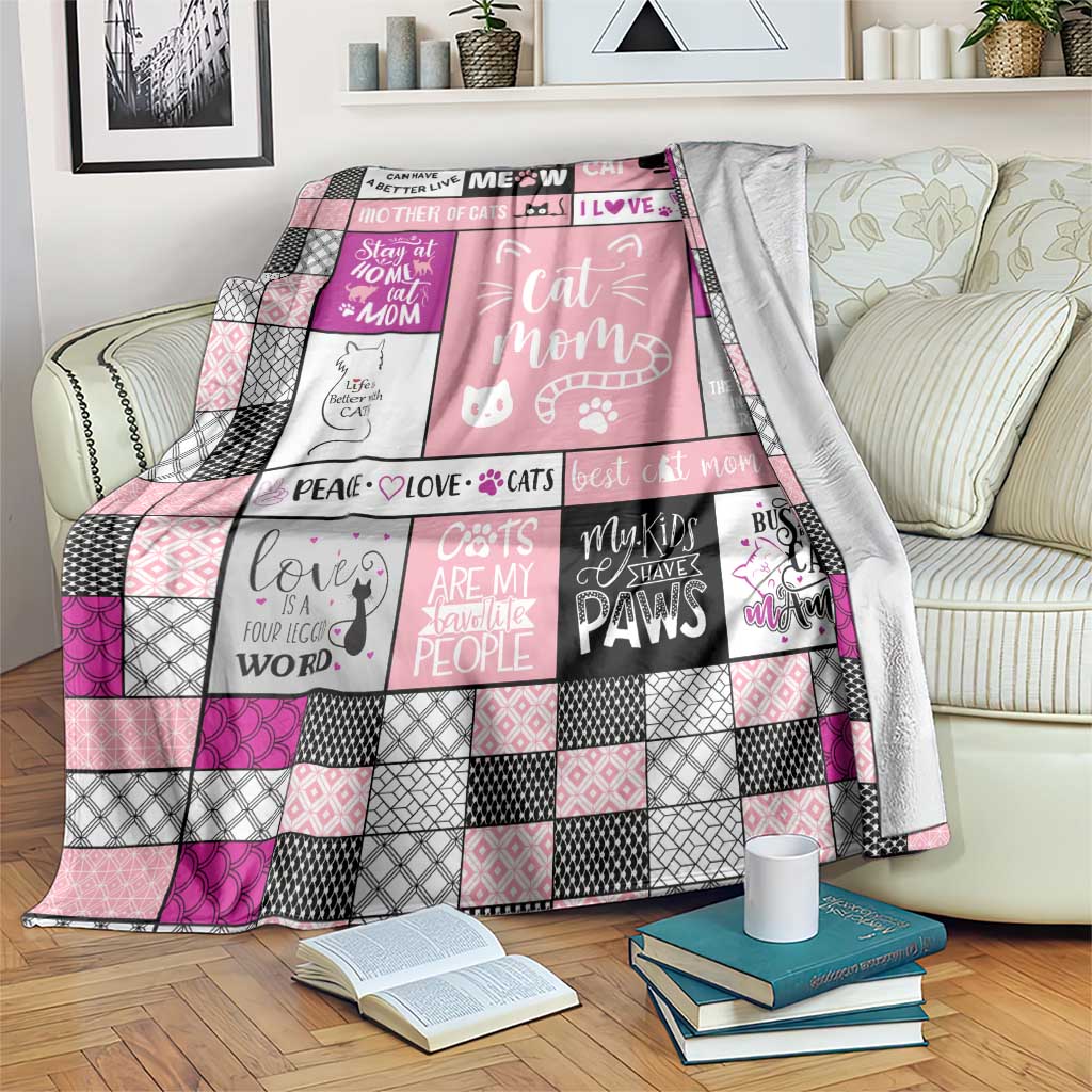 Cute Cat Mom Throw Blanket Funny Pet Mom Appreciation Cats Lover Gift TS02 Print Your Wear