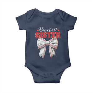 Baseball Sister Baby Onesie Soft Ball Game Day Dripping Ice Cream Coquette Bow TS02 Navy Print Your Wear
