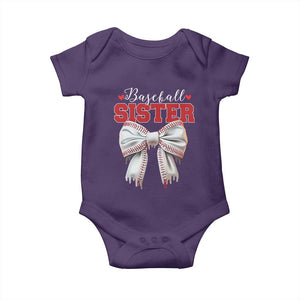 Baseball Sister Baby Onesie Soft Ball Game Day Dripping Ice Cream Coquette Bow TS02 Purple Print Your Wear