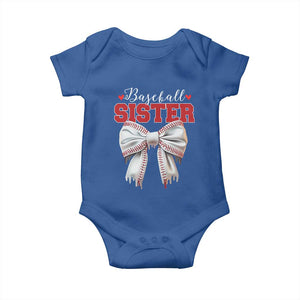 Baseball Sister Baby Onesie Soft Ball Game Day Dripping Ice Cream Coquette Bow TS02 Royal Blue Print Your Wear
