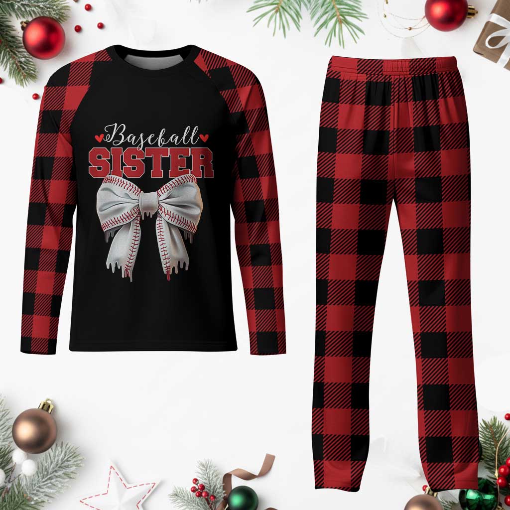 Baseball Sister Plaid Pajama Set Soft Ball Game Day Dripping Ice Cream Coquette Bow TS02 Buffalo Plaid Print Your Wear