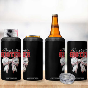 Baseball Sister 4 in 1 Can Cooler Tumbler Soft Ball Game Day Dripping Ice Cream Coquette Bow TS02 Print Your Wear