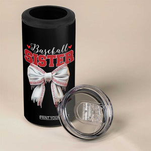 Baseball Sister 4 in 1 Can Cooler Tumbler Soft Ball Game Day Dripping Ice Cream Coquette Bow TS02 Print Your Wear