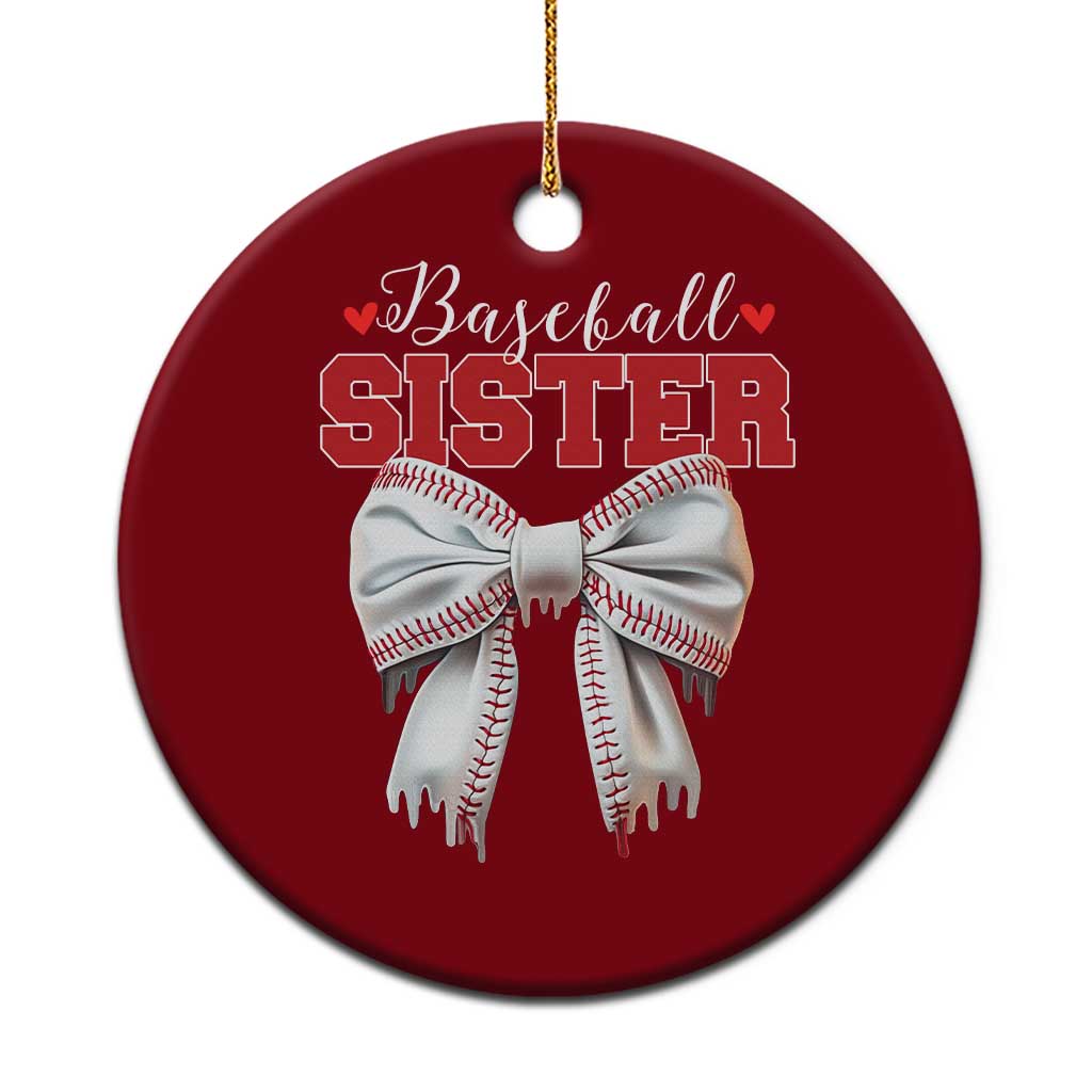 Baseball Sister Ceramic Ornament Soft Ball Game Day Dripping Ice Cream Coquette Bow TS02 1pc Red Print Your Wear