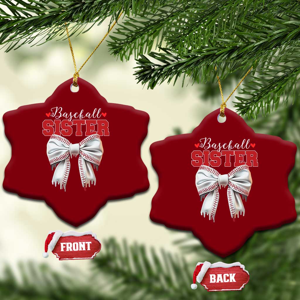 Baseball Sister Ceramic Ornament Soft Ball Game Day Dripping Ice Cream Coquette Bow TS02 Print Your Wear
