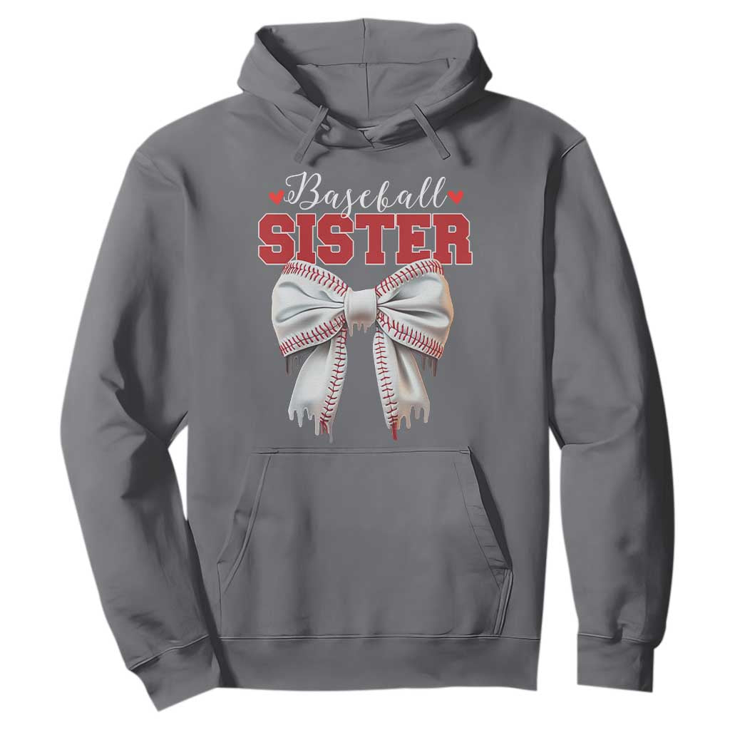 Baseball Sister Hoodie Soft Ball Game Day Dripping Ice Cream Coquette Bow TS02 Charcoal Print Your Wear