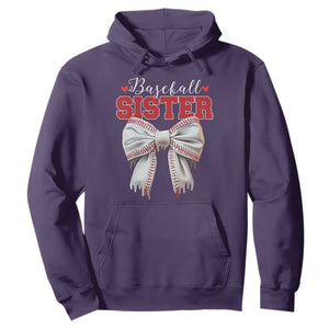 Baseball Sister Hoodie Soft Ball Game Day Dripping Ice Cream Coquette Bow TS02 Purple Print Your Wear