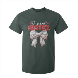 Baseball Sister T Shirt For Kid Soft Ball Game Day Dripping Ice Cream Coquette Bow TS02 Dark Forest Green Print Your Wear