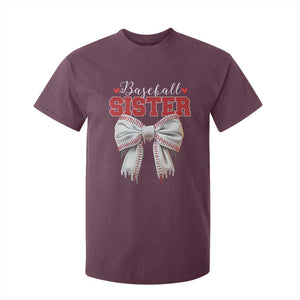 Baseball Sister T Shirt For Kid Soft Ball Game Day Dripping Ice Cream Coquette Bow TS02 Maroon Print Your Wear