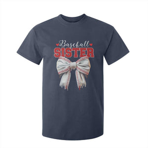 Baseball Sister T Shirt For Kid Soft Ball Game Day Dripping Ice Cream Coquette Bow TS02 Navy Print Your Wear