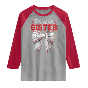 Baseball Sister Raglan Shirt Soft Ball Game Day Dripping Ice Cream Coquette Bow TS02 Sport Gray Red Print Your Wear