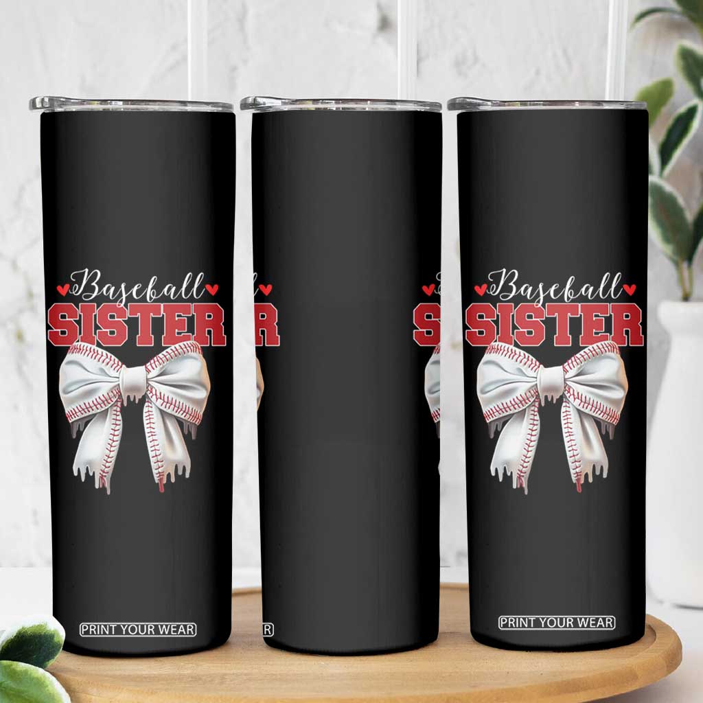 Baseball Sister Skinny Tumbler Soft Ball Game Day Dripping Ice Cream Coquette Bow TS02 Print Your Wear