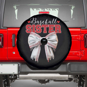Baseball Sister Spare Tire Cover Soft Ball Game Day Dripping Ice Cream Coquette Bow TS02 Black Print Your Wear