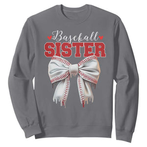 Baseball Sister Sweatshirt Soft Ball Game Day Dripping Ice Cream Coquette Bow TS02 Charcoal Print Your Wear