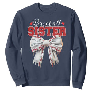 Baseball Sister Sweatshirt Soft Ball Game Day Dripping Ice Cream Coquette Bow TS02 Navy Print Your Wear