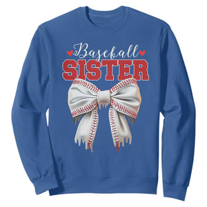 Baseball Sister Sweatshirt Soft Ball Game Day Dripping Ice Cream Coquette Bow TS02 Royal Blue Print Your Wear