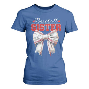 Baseball Sister T Shirt For Women Soft Ball Game Day Dripping Ice Cream Coquette Bow TS02 Royal Blue Print Your Wear