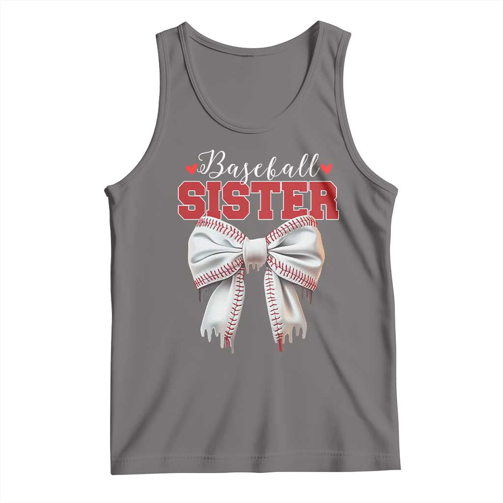 Baseball Sister Tank Top Soft Ball Game Day Dripping Ice Cream Coquette Bow TS02 Deep Heather Print Your Wear