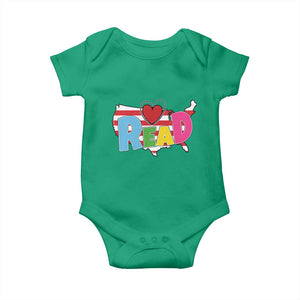 Read Lover America Map Baby Onesie National Reading Month Bookish Book Lovers TS02 Irish Green Print Your Wear