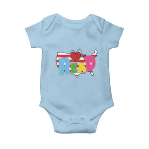 Read Lover America Map Baby Onesie National Reading Month Bookish Book Lovers TS02 Light Blue Print Your Wear
