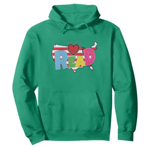 Read Lover America Map Hoodie National Reading Month Bookish Book Lovers TS02 Irish Green Print Your Wear