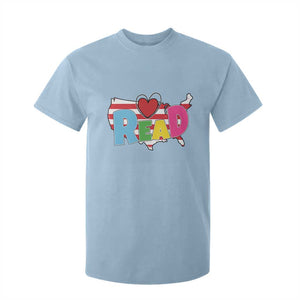 Read Lover America Map T Shirt For Kid National Reading Month Bookish Book Lovers TS02 Light Blue Print Your Wear