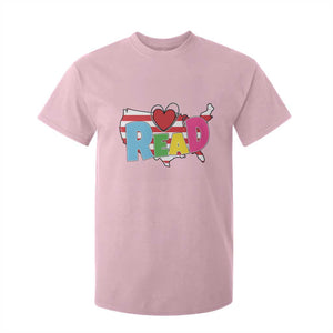 Read Lover America Map T Shirt For Kid National Reading Month Bookish Book Lovers TS02 Light Pink Print Your Wear