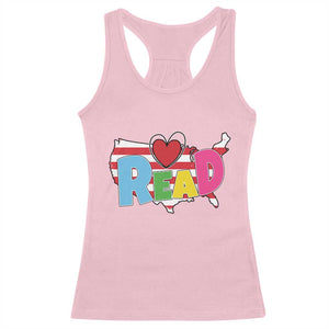 Read Lover America Map Racerback Tank Top National Reading Month Bookish Book Lovers TS02 Light Pink Print Your Wear