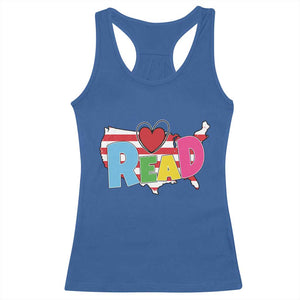 Read Lover America Map Racerback Tank Top National Reading Month Bookish Book Lovers TS02 Royal Blue Print Your Wear