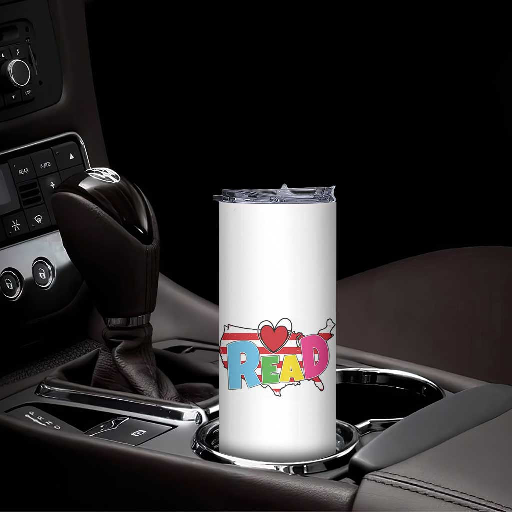 Read Lover America Map Skinny Tumbler National Reading Month Bookish Book Lovers TS02 Print Your Wear