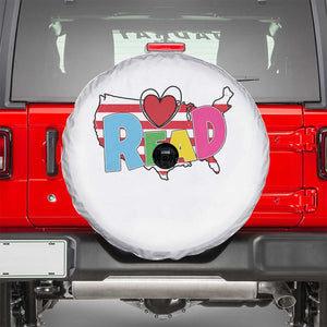 Read Lover America Map Spare Tire Cover National Reading Month Bookish Book Lovers TS02 White Print Your Wear