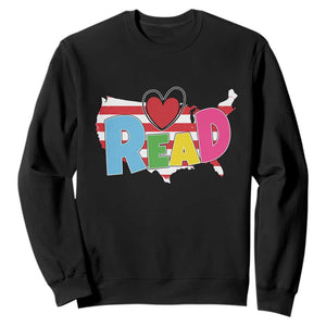 Read Lover America Map Sweatshirt National Reading Month Bookish Book Lovers TS02 Black Print Your Wear