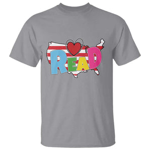 Read Lover America Map T Shirt National Reading Month Bookish Book Lovers TS02 Sport Gray Print Your Wear