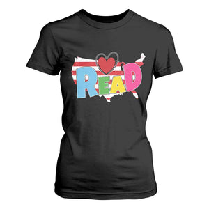 Read Lover America Map T Shirt For Women National Reading Month Bookish Book Lovers TS02 Black Print Your Wear
