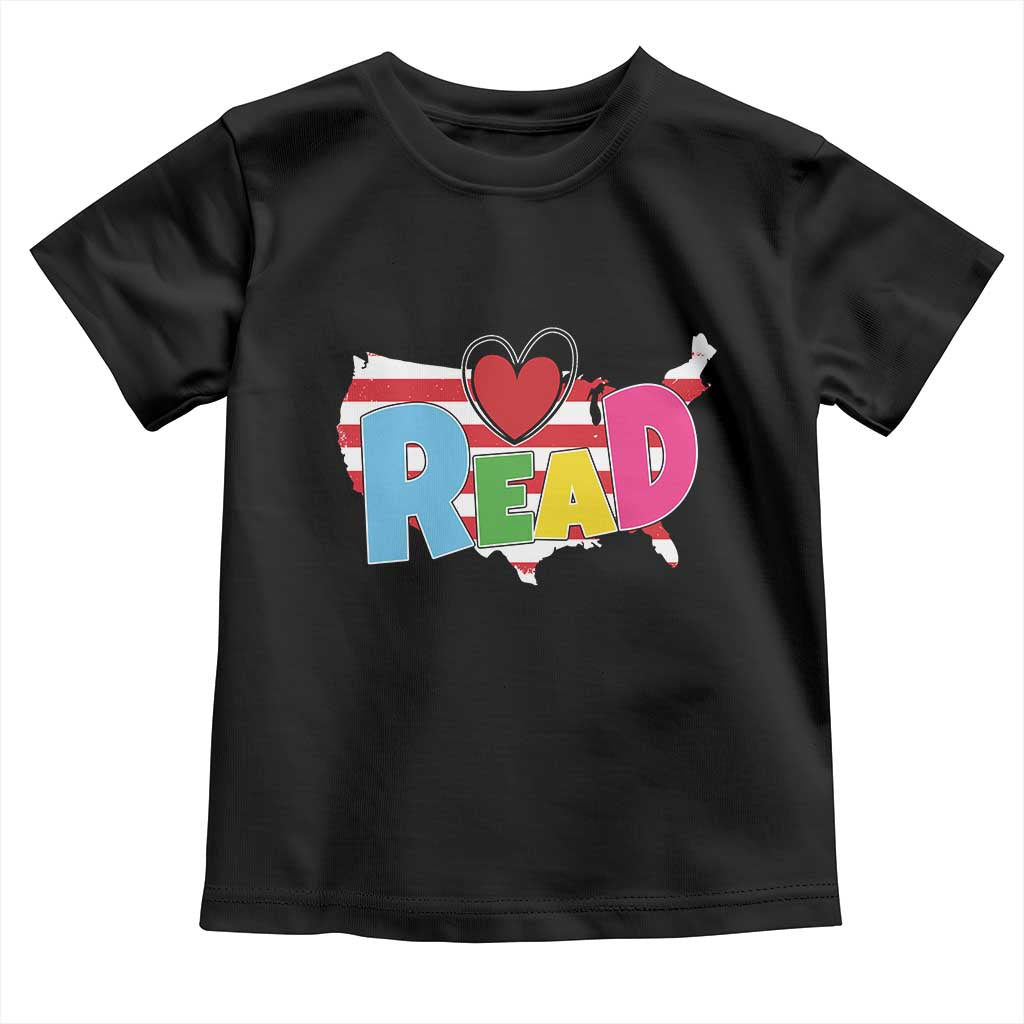 Read Lover America Map Toddler T Shirt National Reading Month Bookish Book Lovers TS02 Black Print Your Wear
