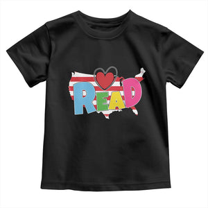 Read Lover America Map Toddler T Shirt National Reading Month Bookish Book Lovers TS02 Black Print Your Wear