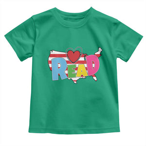 Read Lover America Map Toddler T Shirt National Reading Month Bookish Book Lovers TS02 Irish Green Print Your Wear