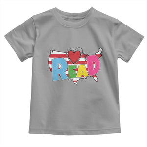 Read Lover America Map Toddler T Shirt National Reading Month Bookish Book Lovers TS02 Sport Gray Print Your Wear