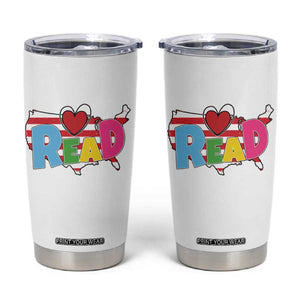 Read Lover America Map Tumbler Cup National Reading Month Bookish Book Lovers TS02 White Print Your Wear