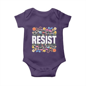 Floral Resist Baby Onesie Not My President Not My Voice Not My Values Not My Beliefs TS02 Purple Print Your Wear