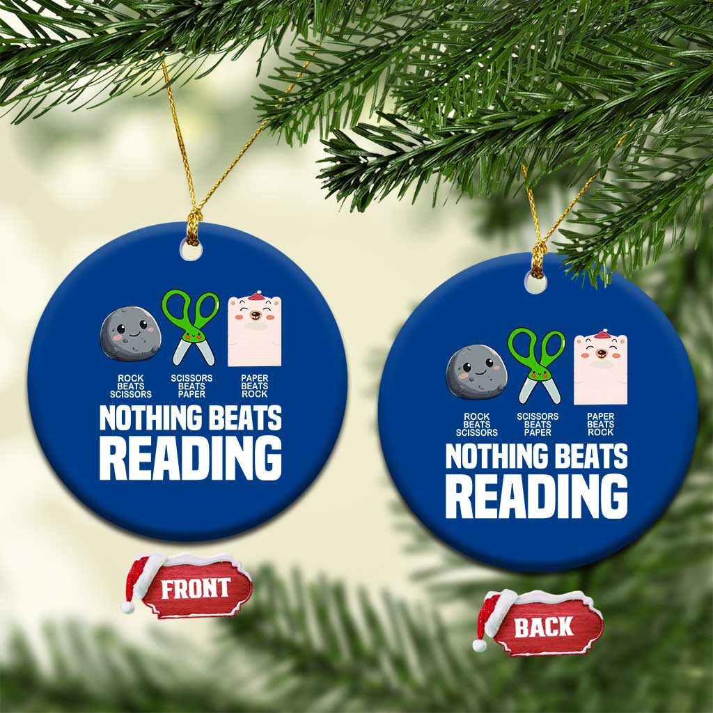 Nothing Beats Reading Ceramic Ornament Rock Paper Scissors Read Book Lovers TS02 1pc Blue Print Your Wear