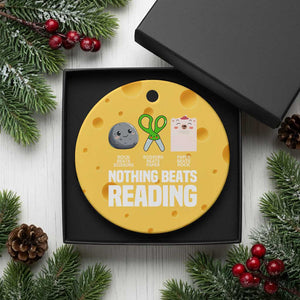 Nothing Beats Reading Ceramic Ornament Rock Paper Scissors Read Book Lovers TS02 1pc Yellow Cheese Print Your Wear