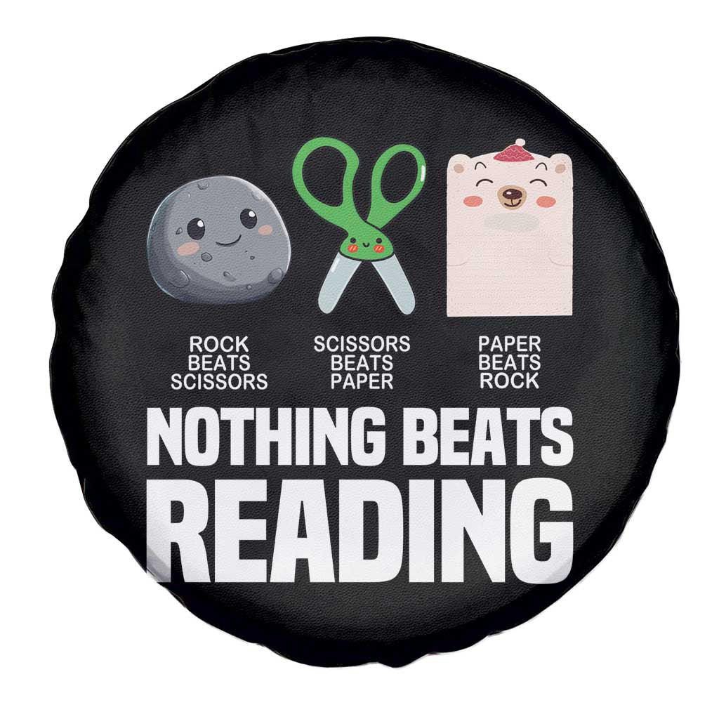 Nothing Beats Reading Spare Tire Cover Rock Paper Scissors Read Book Lovers TS02 Print Your Wear