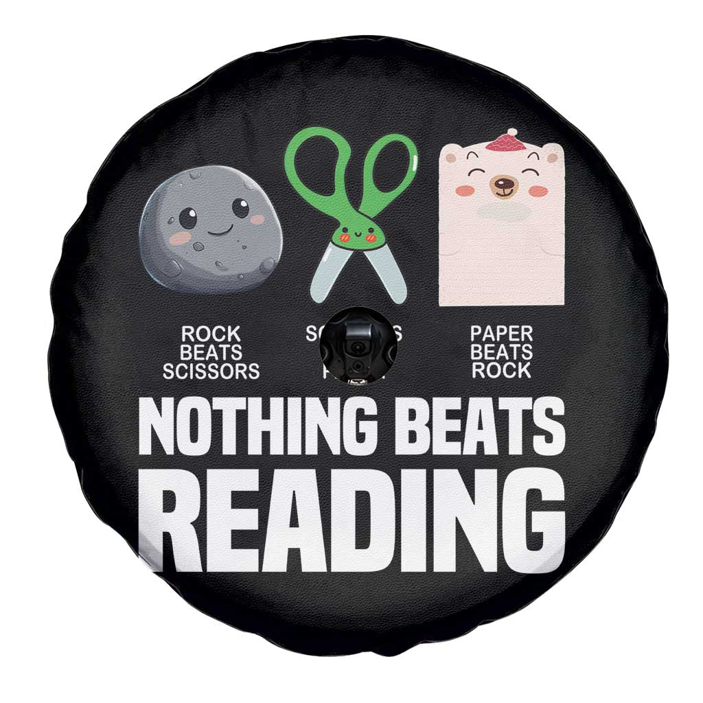 Nothing Beats Reading Spare Tire Cover Rock Paper Scissors Read Book Lovers TS02 Print Your Wear