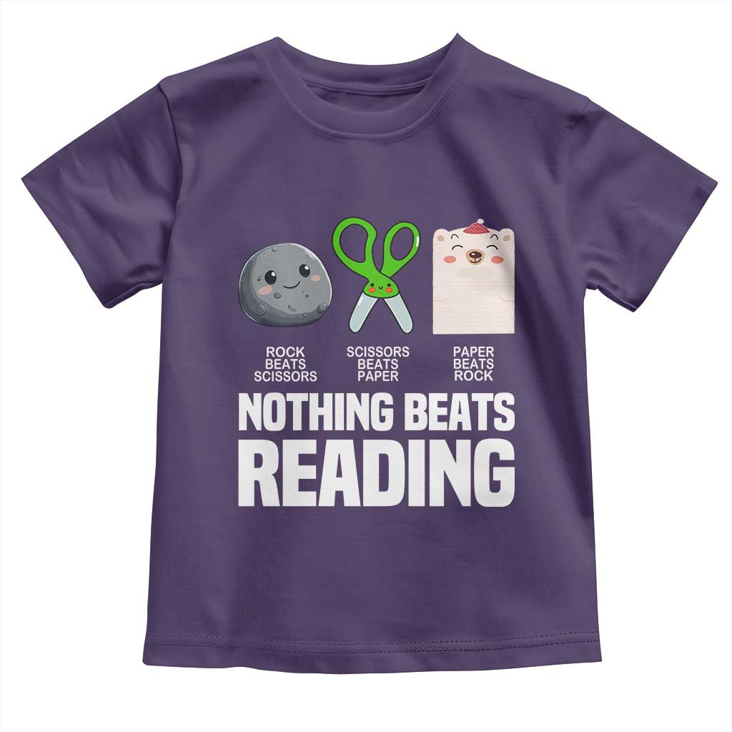 Nothing Beats Reading Toddler T Shirt Rock Paper Scissors Read Book Lovers TS02 Purple Print Your Wear