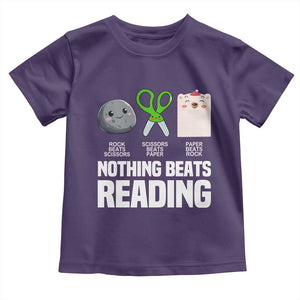 Nothing Beats Reading Toddler T Shirt Rock Paper Scissors Read Book Lovers TS02 Purple Print Your Wear