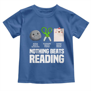 Nothing Beats Reading Toddler T Shirt Rock Paper Scissors Read Book Lovers TS02 Royal Blue Print Your Wear