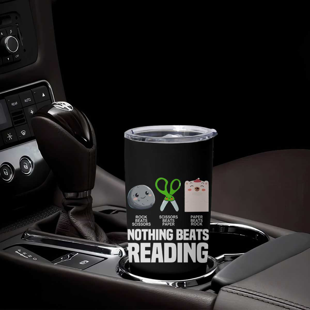 Nothing Beats Reading Tumbler Cup Rock Paper Scissors Read Book Lovers TS02 Print Your Wear