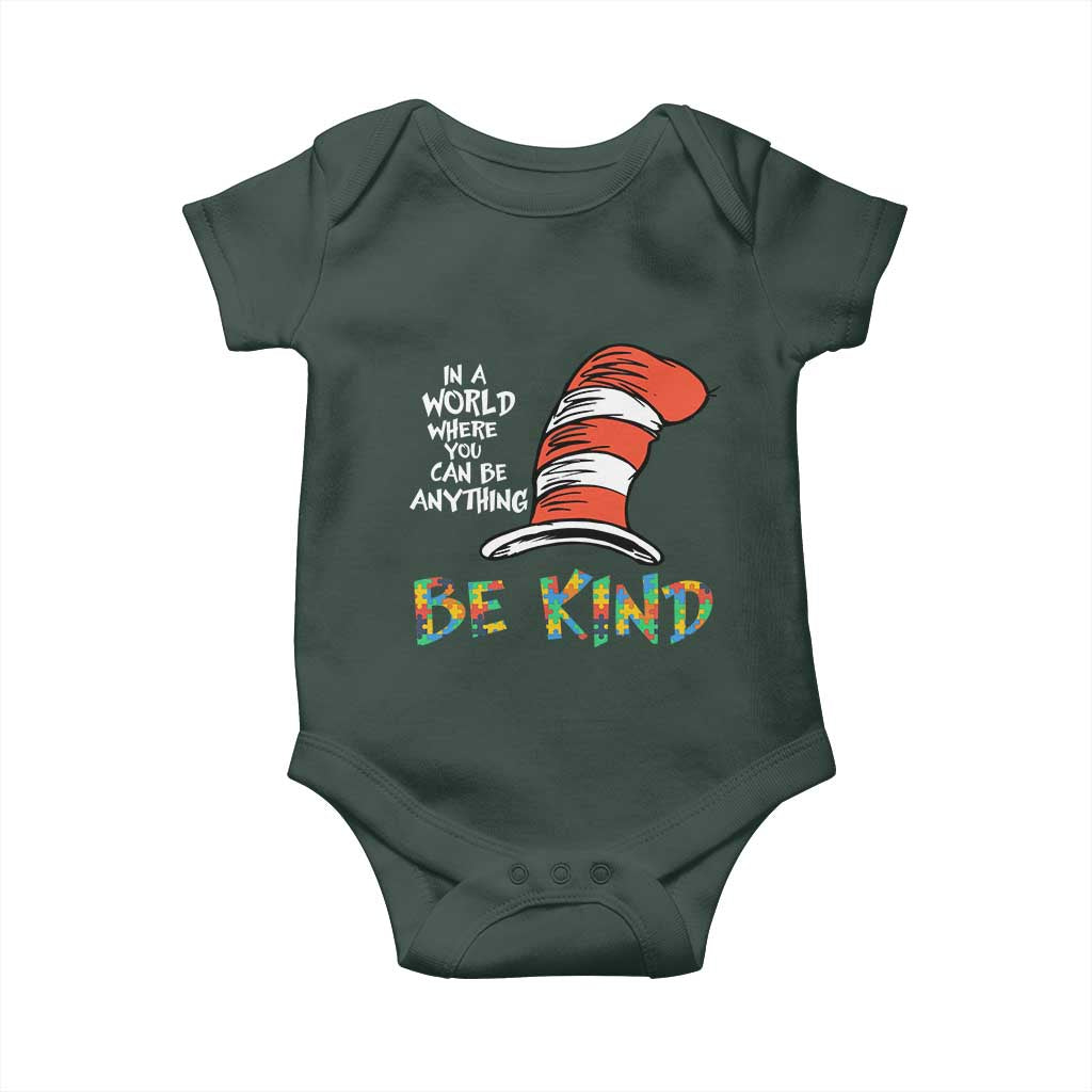 Autism Awareness Baby Onesie Why Fit In When You Were Born To Stand Out Cat In Hat TS02 Print Your Wear