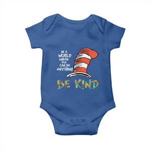 Autism Awareness Baby Onesie Why Fit In When You Were Born To Stand Out Cat In Hat TS02 Royal Blue Print Your Wear